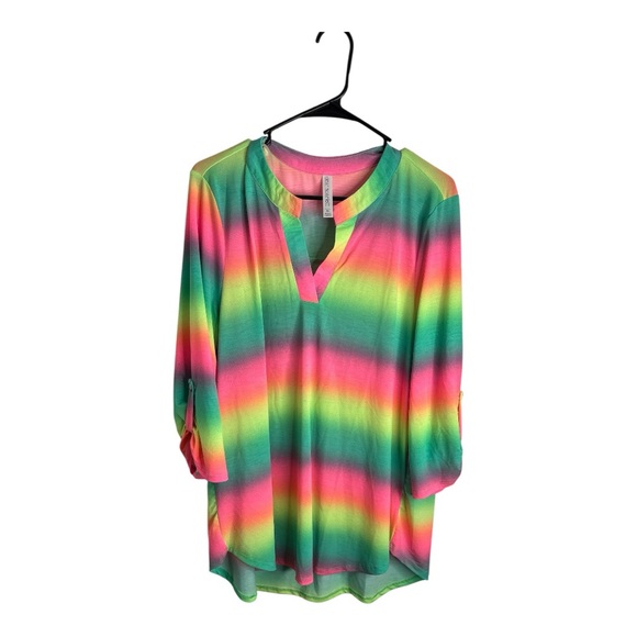 Scarlett Tops - Scarlett Multicolor Striped Tunic